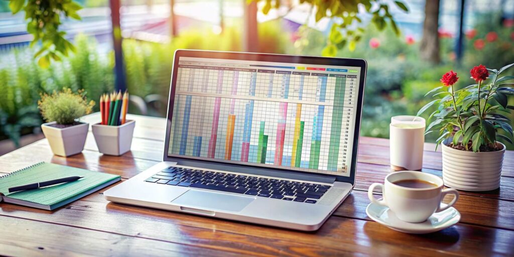 AI 기술이 회계 업무와 재무 데이터 분석을 자동화하는 개념 이미지